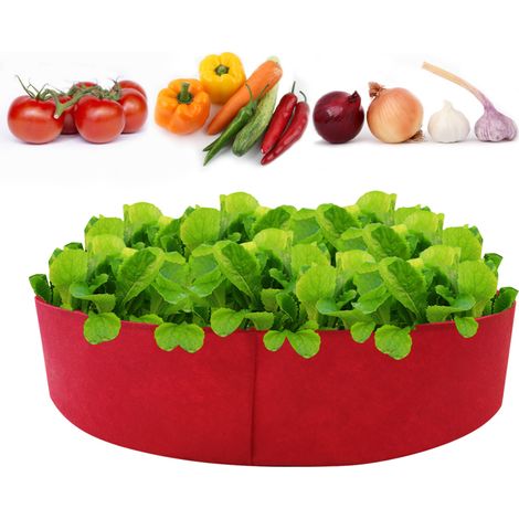 Sac de culture de 50 gallons (environ 190 litres) en tissu non tissé épais, de forme ronde, idéal pour la culture de légumes, fleurs, herbes aromatiques et fruits. (1/5)