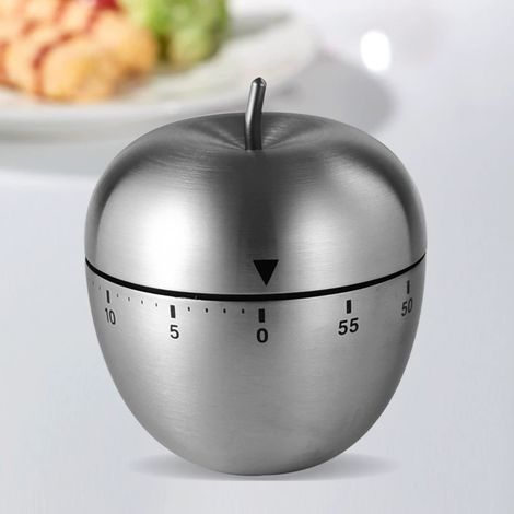 Apfelförmiger Timer, 60 Minuten - Küchentimer - Manueller Aufziehtimer, 0-60 Minuten - Schultimer - Visueller Timer für Kinder (apfelförmig)