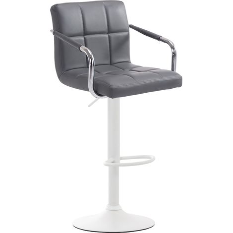 Sgabello Lucy V2 in similpelle grigio bianco (1/2)