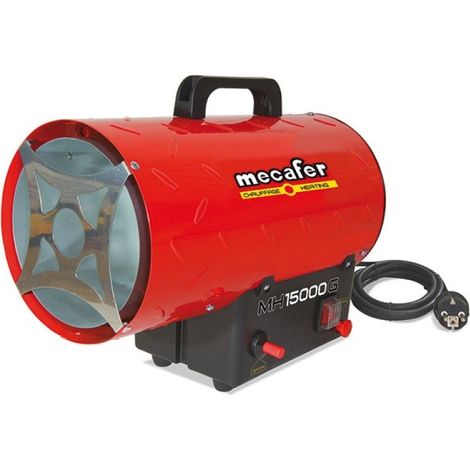Mecafer – Chauffage de chantier au gaz – 15000 W – surface de chauffe 150 m² – allumage piezo – norme IPX24 pour pièces humides