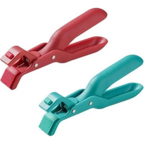 1 Pince de support anti-brûlure, poignée silicone antidérapante, accessoire cuisine, pour four micro-onde vapeur (1/5)