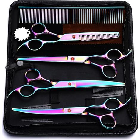 Ciseaux de toilettage professionnels pour animaux de compagnie de 7 pouces multicolores (1/5)