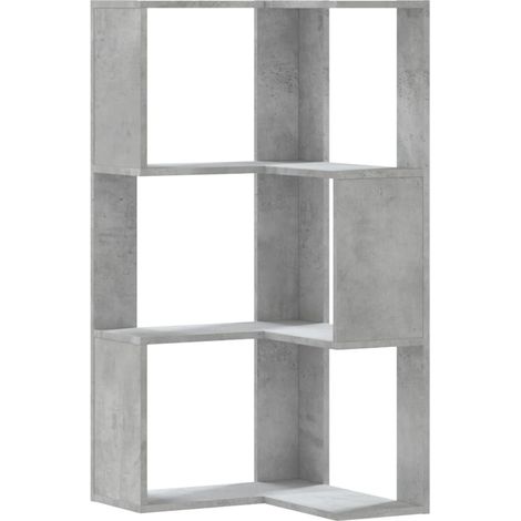 Maison Exclusive - Libreria Angolare 3 Ripiani Grigio Cemento 50x50x102 cm Legno