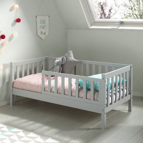Lettino 70x140 con rete a doghe inclusa Vipack Tod Grigio (1/4)