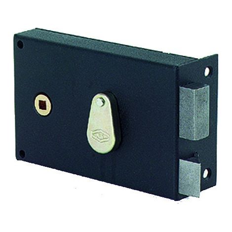 JPM – Serrure électrique 4 gorges horizontale à fouillot – Cylindre 40mm – Pêne 1/2 tour acier zingué – Clés 4 gorges nickelées