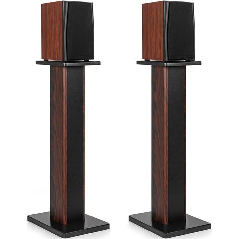 Set of 2 Wooden Speaker Stands, Maximum Load: 50 kg, 50 cm Heavy Duty Speaker Stands, For Bookshelf and Satellite Speakers, Floor Speaker Stand (1/5)