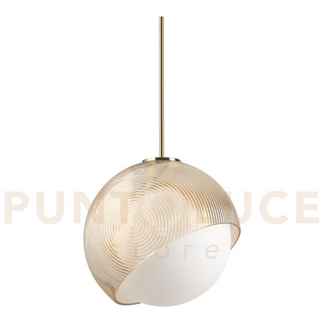 BLOOM LAMPADARIO A SOSPENSIONE 1 LUCE ATTACCO E27 LAMPADINA INCLUSA L.30CM OTTONE