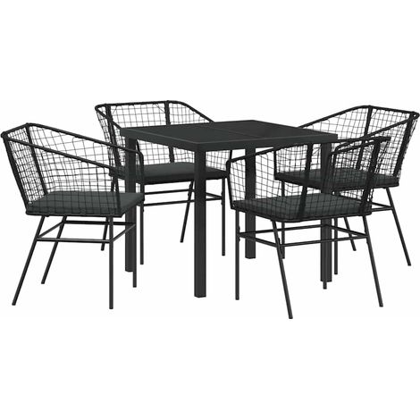 Maison Exclusive - Set da Pranzo per Giardino 5 pcs Nero polyrattan (1/5)