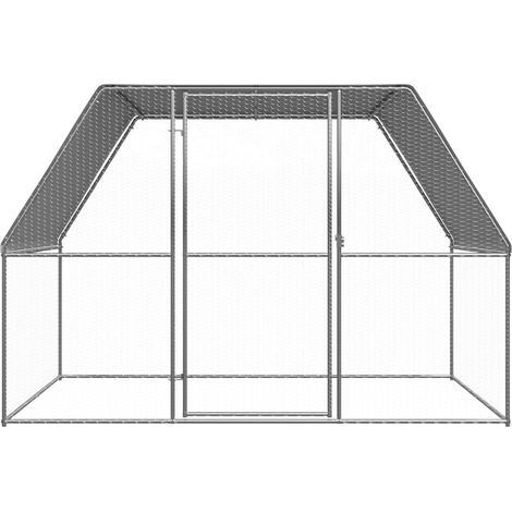 Poulailler Cocotte d'extérieur 3x2x2 m Acier galvanisé CFW44693 (1/4)
