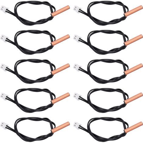 10 Sondes Capteur Température 10K – PVC Cuivre Thermistance NTC Étanches pour Climatiseur, Mesure Précise et Fiable en Continu (1/5)