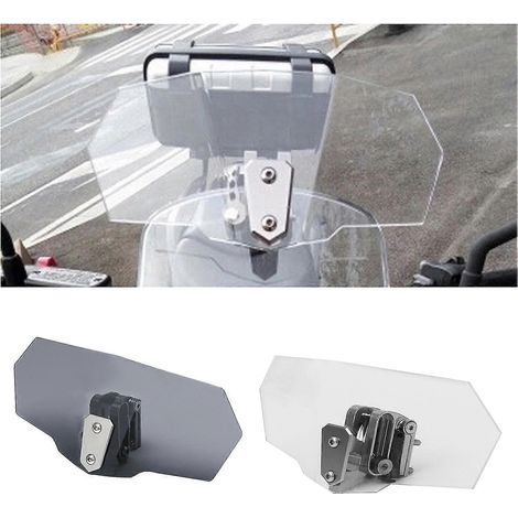 Extension de pare-brise universelle pour moto Extension de pare-brise réglable à clipser Compatible avec les déflecteurs d'air de pare-brise Spoiler Air - Transparent (1/5)