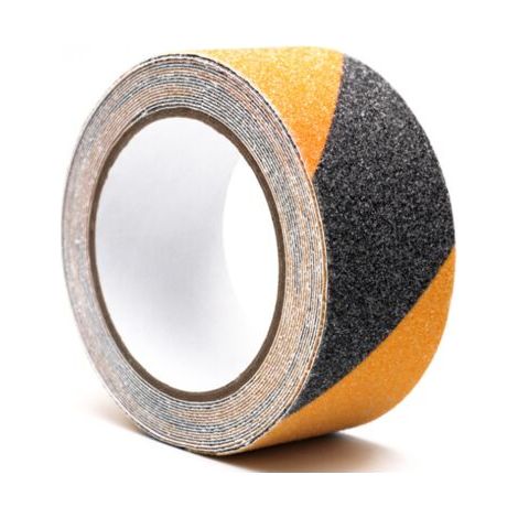 Rutschfestes Klebeband aus schwarzem und gelbem PVC, 5 m x 5 cm, für Treppen, Stufen, Böden, Sicherheitsdekoration (1/5)