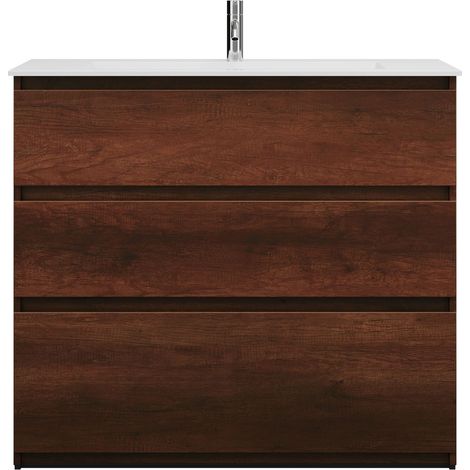 burgbad Lin20 Lavabo bajo para lavabo blanco brillante con mueble