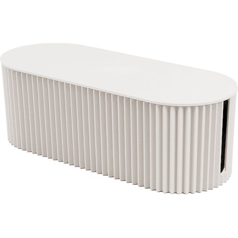 Boîte de rangement pour multiprises Nordic, étui de rangement pour câbles et prises, support pour routeur Wi-Fi sans fil, blanc, petit format. (1/5)