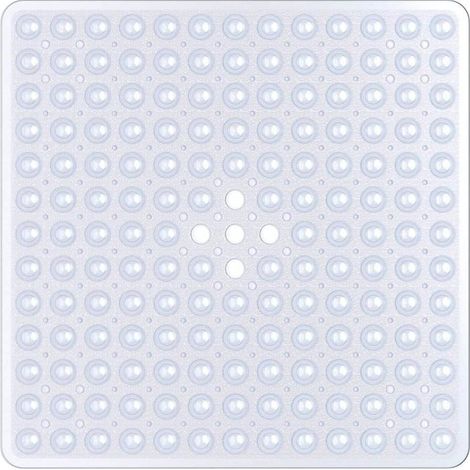 BelleRise - Tapis de douche carré antidérapant et anti-moisissure - 53 x 53 cm, avec ventouses et trous d'évacuation (1/5)