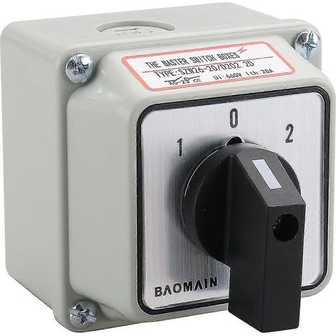 Commutateur rotatif universel SZW26-20/D202.2D avec interrupteur principal, boîtier extérieur, 660 V, 20 A, 3 positions, 2 phases (1/4)
