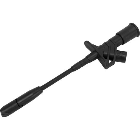 Test Crochet Multimètre Mini Pince Grabber Sonde Inox pour Réparation Auto Douille 4mm J.30019 Noir (1/5)