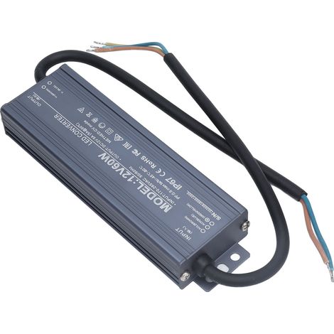 Alimentation LED étanche 60W 12V 5A IP67, transformateur à courant constant pour bande LED, AC 170-265V.