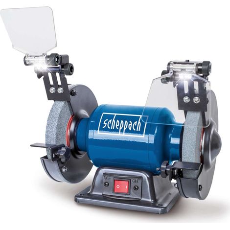 [NEUWERTIG] [NEUWERTIG] Scheppach Schleifgerät/Doppelschleifer SM150L  Schruppscheibe, Schlichtscheibe, Schleifstein  400 W Leistung  Bohrung Durchmesser : 150/12,7 mm