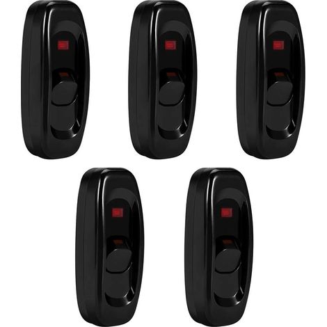 Câble d'alimentation droit 250 V CA 10 A, interrupteur marche/arrêt avec indicateur LED, convient aux lampes de chevet, lampes de table et lampes de bureau (noir).