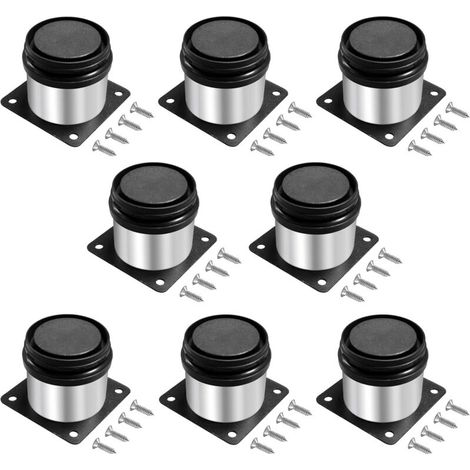 gambe regolabili per mobili da 5 cm, gambe regolabili per mobili, tonde in acciaio inox, altezza regolabile da 0 a 15 mm, per gambe di divani, gambe per mobili, gambe per mobili da cucina