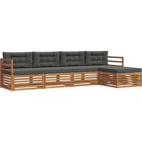 Outdoor Sofa Set with Cushion 5 pcs Natural and Anthracite vidaXL (1/5)