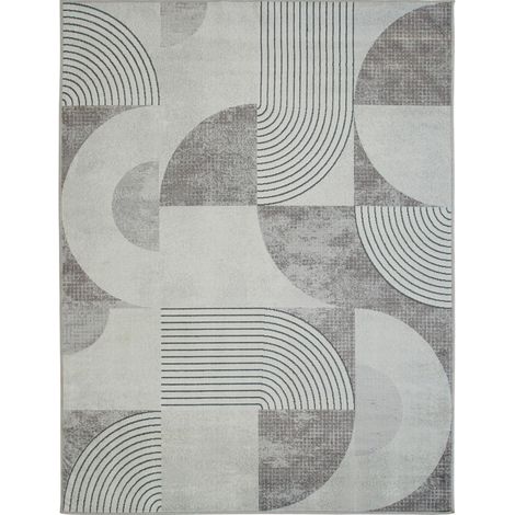OSLO - Tapis moderne à motifs graphiques gris 160x230 (1/5)