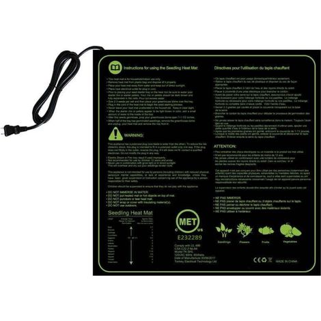 Tapis chauffant, Tapis chauffant pour semis avec thermostat et sonde NTC, Étanche IP67, 30 Watts, Idéal pour les plantations d'intérieur, Brassage à domicile, et les fermentations de bricolage，50cm52c