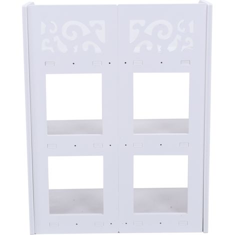 Étagère à chaussures blanche ajourée à 3 niveaux, 60 cm (1/5)