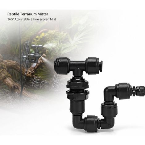 Buse de brumisation pour terrarium - Réglable 360° - ABS Noir - Humidificateur Reptiles Amphibiens Plantes (1/5)