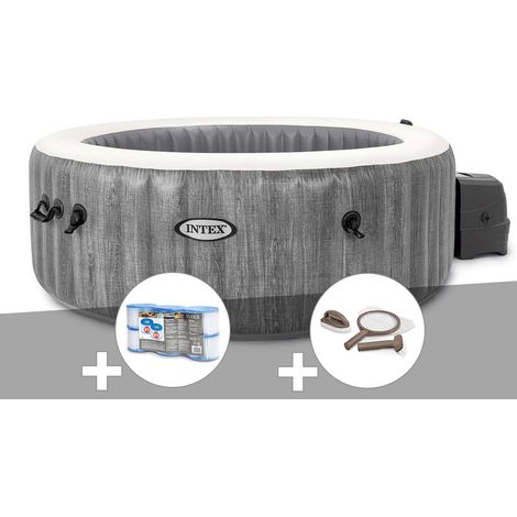 Kit spa gonflable Intex PureSpa Baltik rond Bulles 6 places + 6 filtres + Kit d'entretien