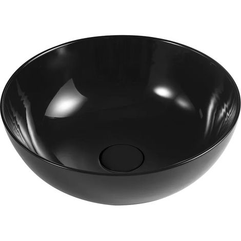 Lavabo da appoggio a ciotola 38,5 cm nero lucido in ceramica Espeon (1/3)