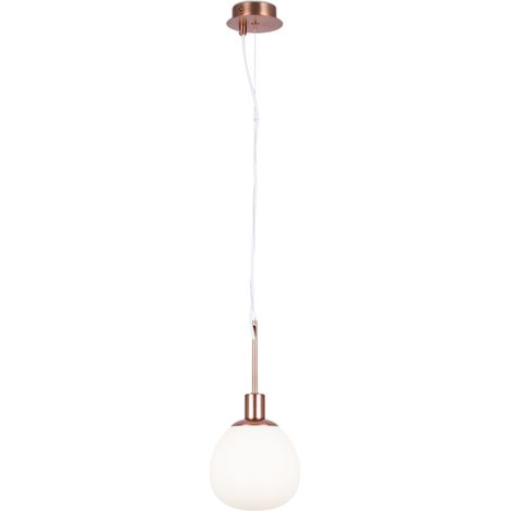 Suspension Maytoni Erich cuivre boule blanche Ø15cm (1/5)