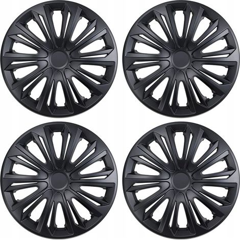 Enjoliveurs de roue NRM noir brillant mat 16 pouces, lot de 4 (1/4)
