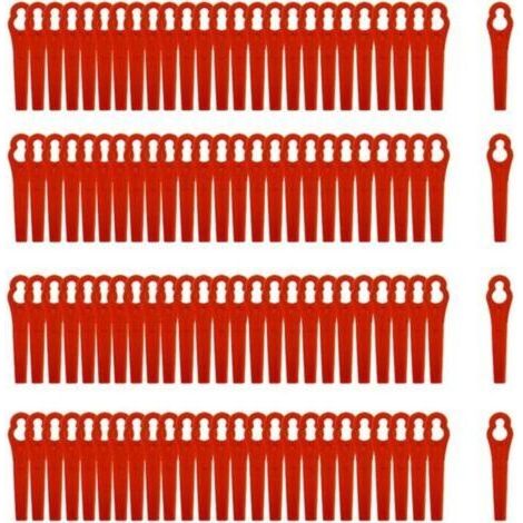 200pcs Lames en Plastique Coupe,Lames en Plastique de Rechange,Lames de Tondeuse en Plastique,Coupe-bordure en Plastique,Pelouse Tondeuse Accessoires pour Jardin (rouge) (1/5)