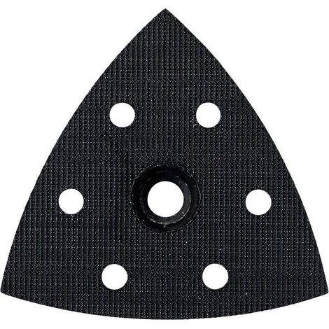 Patin perforé triangulaire 90mm – Fixation auto-agrippante – Pour ponçage optimal surfaces variées – Compatible ponceuses Metabo