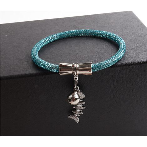 Bissfestes Haustierhalsband aus Kunststoff für mittelgroße Hunde und Katzen – funkelnder Luxusschmuck für Zuhause (blau, 35 cm) (1/4)