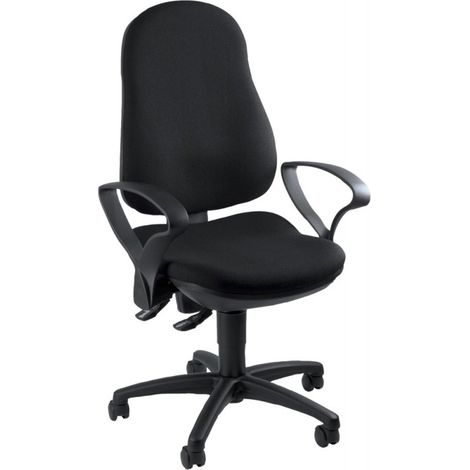 Sedia da ufficio con contatto permanente, nera, altezza regolabile da 420 a 550 mm, portata 110 kg