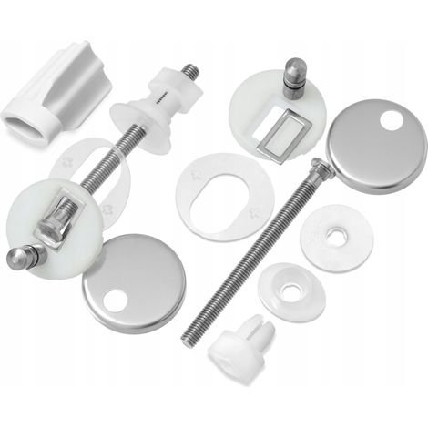 Hamberger Fixation de Lunettes WC - 8 cm - Robuste et Durable - Installation Facile - 2 pièces (1/4)
