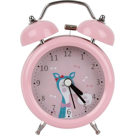 Kinderwecker Vintage Twin Bell Wecker Niedlicher Cartoon-Panda Stille Kinderschlafzimmer-Schreibtischuhr (1/5)