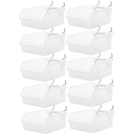 de 10 paniers de rangement muraux en plastique perforé avec (1/5)
