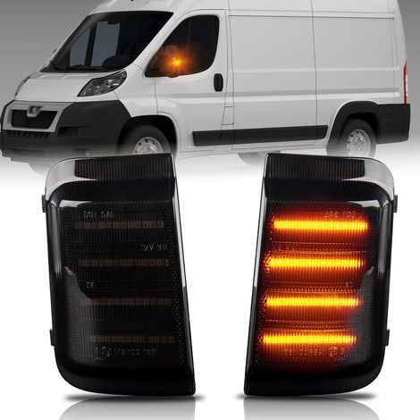 Clignotant LED Pour Rétroviseur Lateral pour Boxer Fiat Ducato Ram Promaster Citroen Jumper Relay, Feux Répétiteurs de Clignotants avec CanBus, Sans Erreur LED indicateur (1/5)