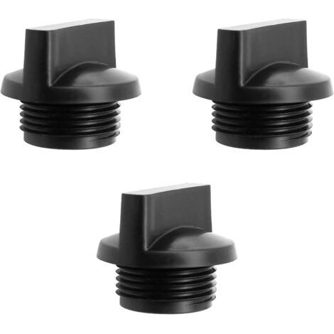 Lot de 3 bouchons de pompe de rechange – Compatible avec les pompes à eau Honda 5,1 cm, 7,6 cm et 10,2 cm – Bouchons de remplissage filetés en plastique noir – Pièces de rechange pour moteurs à (1/5)
