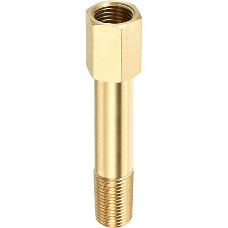 Rallonge Connecteur Tuyau Raccord - Laiton Hex Raccord, Convertisseur Adaptateur, Appliquer à Industriel Utilisation, (G1/4 Femelle à G1/4 Mâle Filetage 75mm, Doré) (1/5)