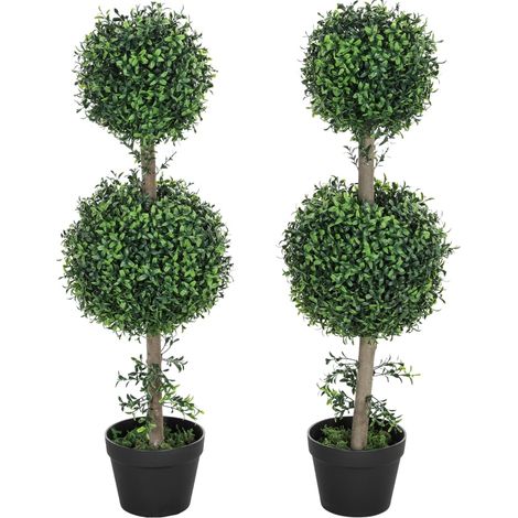 Set di 2 piante artificiali di bosso in vaso 91,6 cm con protezione UV (1/5)