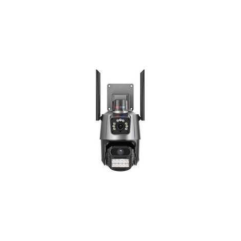 Telecamera di sicurezza esterna Crezuo 4K 8MP Wi-Fi con visione notturna, impermeabilità IP66, zoom 10x, rilevamento persone, audio bidirezionale, tracciamento del movimento e slot per scheda SD.