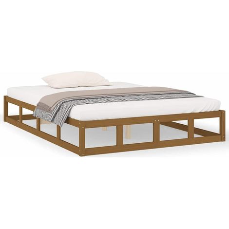 Maison Exclusive - Massivholzbett Honigbraun 120x190 cm (1/5)