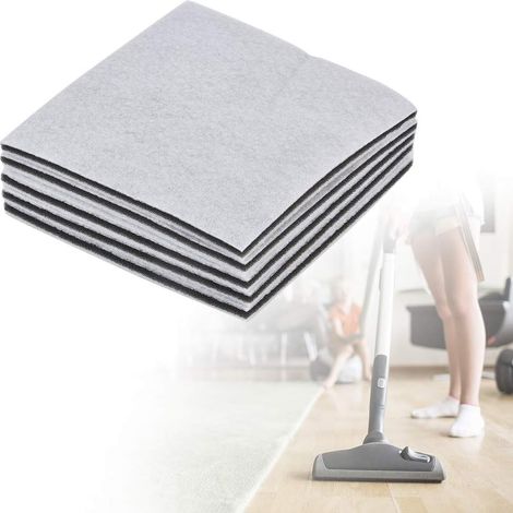 Lot de 5 filtres de rechange universels pour aspirateur, gris, 150 x 150 mm, filtre à charbon actif, filtre moteur (1/5)