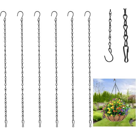 20 Pcs 60 cm Chaîne de Suspension, Chaîne en Métal pour Suspension Plante Intérieure avec Crochets, Chaînes de Suspension pour Suspendre Plantes, Pots de Fleurs, Paniers, Carillons Nichoirs Lanternes