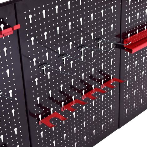 Costway Panneau perforé mural pour outils Panneaux muraux de rangement pour outils Tableau perforé pour garage, 120x60x2cm, Noir